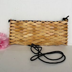 HAND CRAFTED BRAZILIAN WOODEN PURSE‎